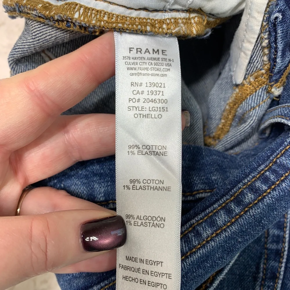 Frame Le Garcon Mid-Rise Boyfriend Jean in Othello Sz 25